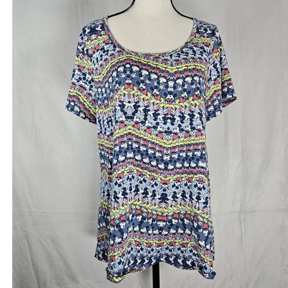 LuLaRoe Disney Mickey Mouse XL Kaleidoscope Print Scoop‎ Neck T-Shirt